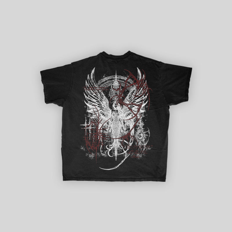 ANGEL OF GLORY OVERSIZED TEE - BLACK