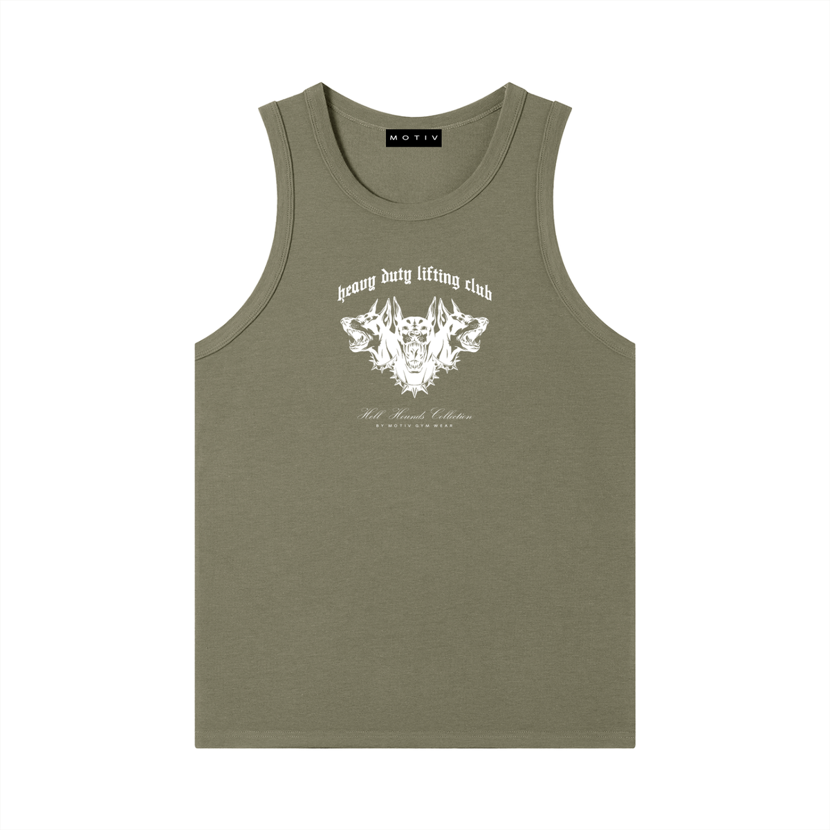 The Hell Hounds Ribbed Tank - Army Khaki