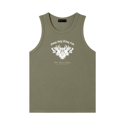 The Hell Hounds Ribbed Tank - Army Khaki