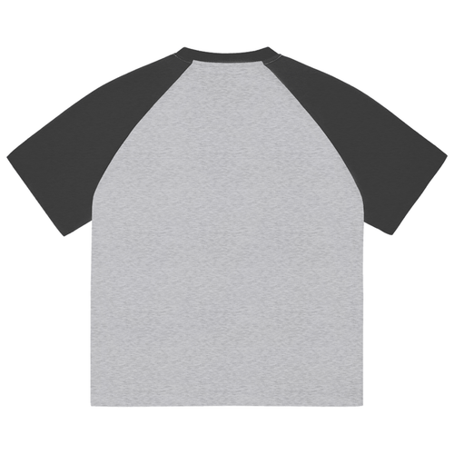 A New Era Colour-Blocked Raglan Sleeve T-shirt - Dark Grey + Grey
