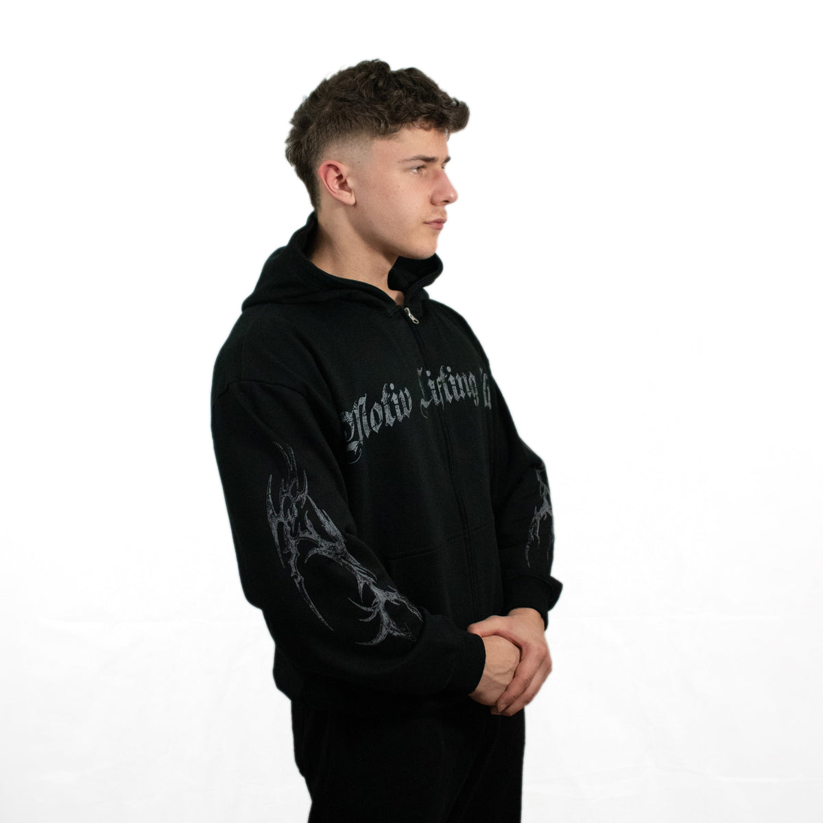 OBSIDIAN WINGS OVERSIZED ZIP UP HOODIE