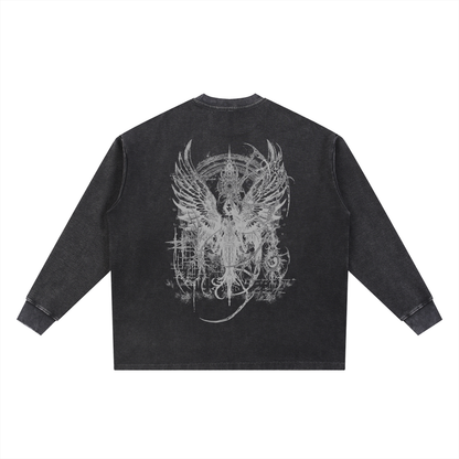 The Angel of Glory Waffle Long Sleeve - Mineral Wash